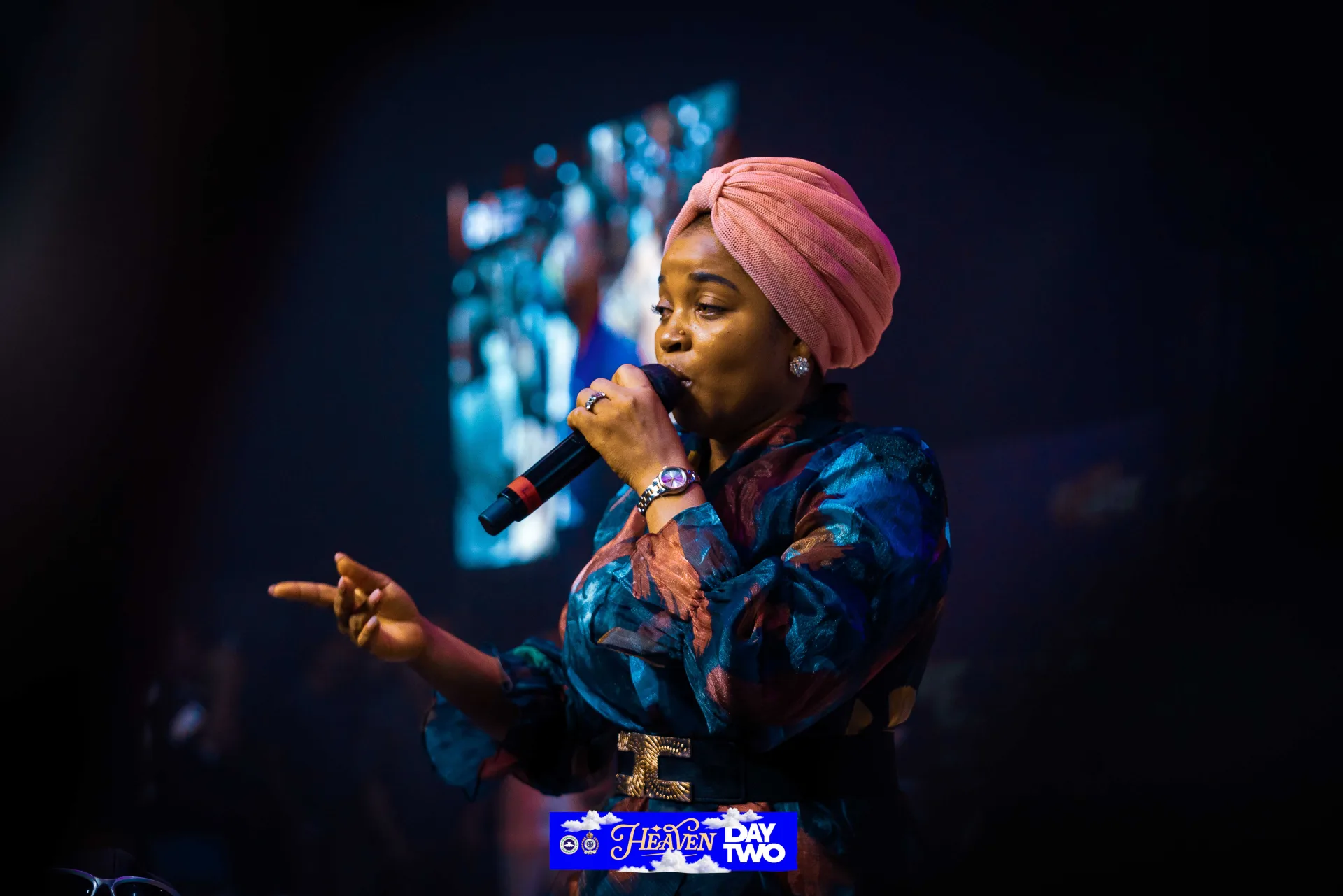 A close portrait of Blessing Lopez ministering