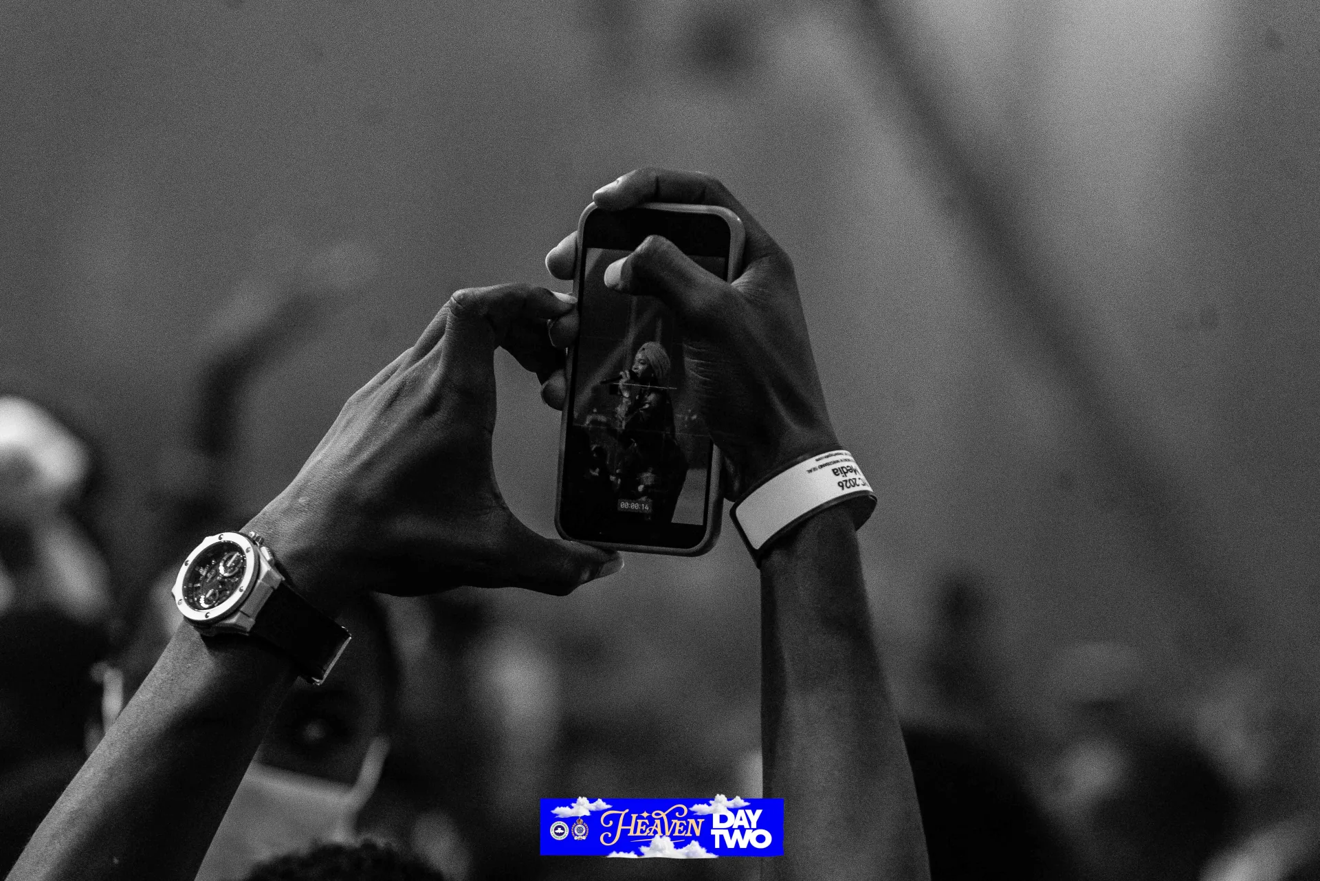 An attendee recording Blessing Lopez’s ministration