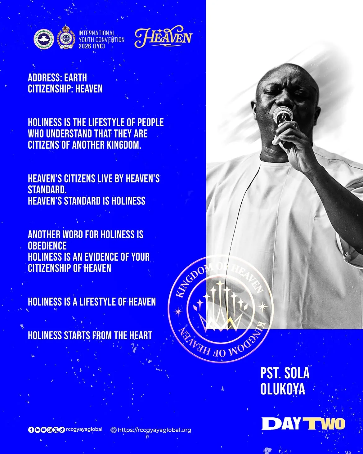 Sermon notes from Pastor Sola Olukoya on holiness and heavenly citizenship