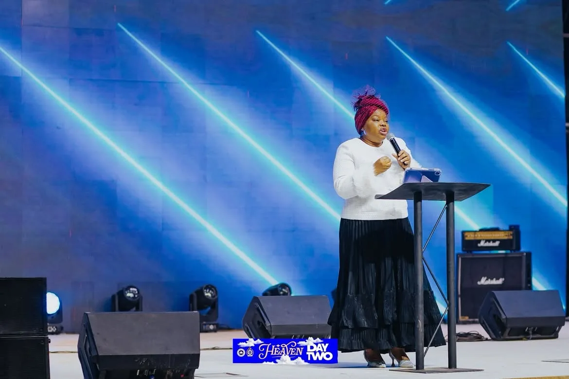 Pastor Mrs. Titi Olukoya teaching during Plenary Session 3